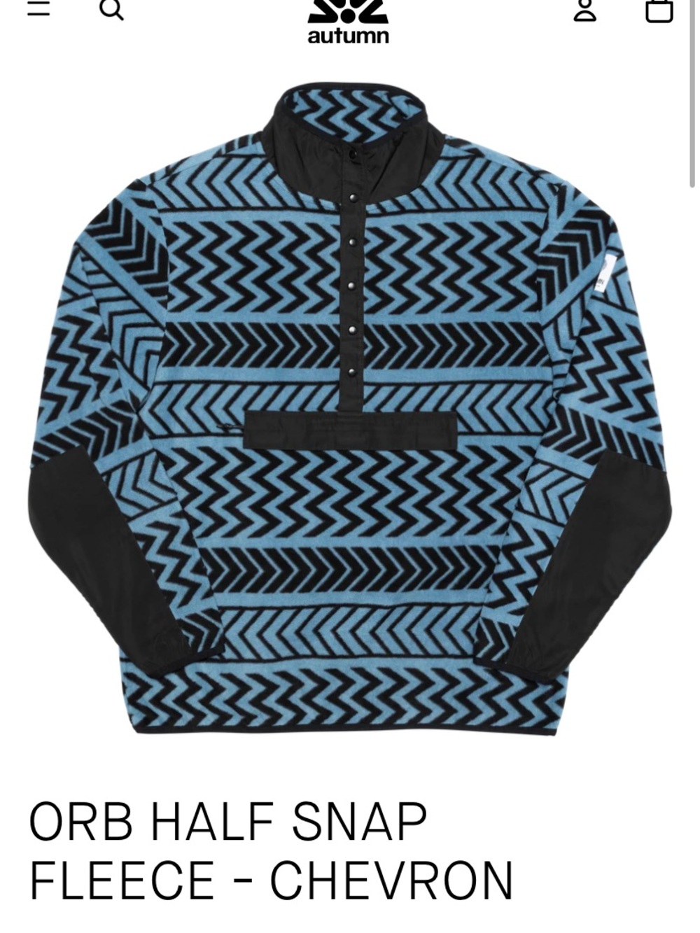 Orb Half Snap Fleece Pullover in Blue Chevron